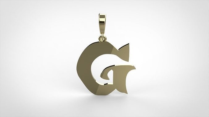 pendant alphabet rebucked  G small  3D print model