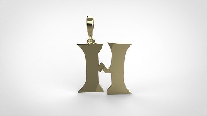 pendant alphabet rebucked H small  3D print model