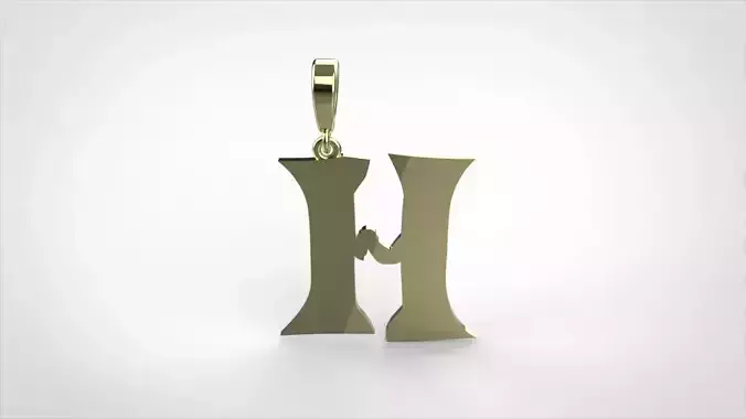 pendant alphabet rebucked H small 