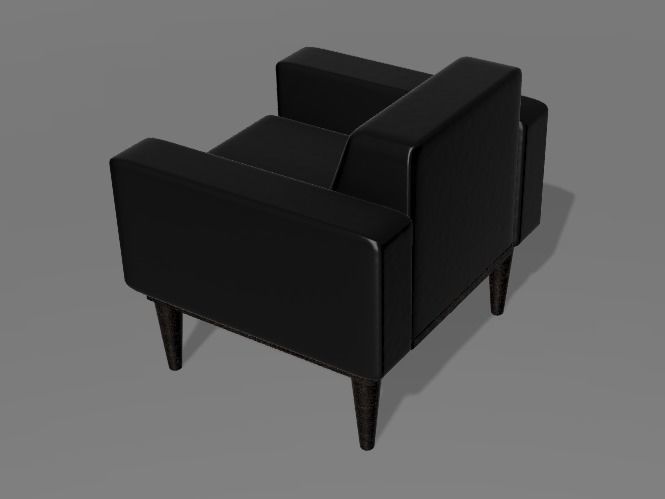 Armchair leather lounge chair 3D model_6