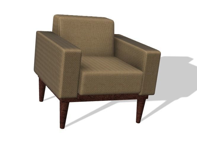 Armchair leather lounge chair 3D model_4