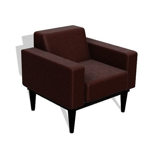 Armchair leather lounge chair 3D model