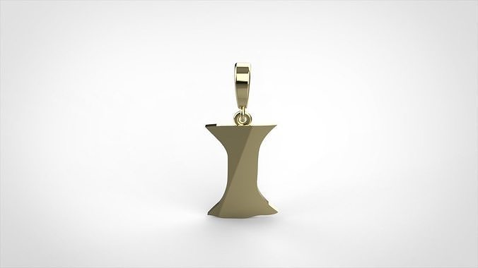  pendant alphabet rebucked  I small  3D print model
