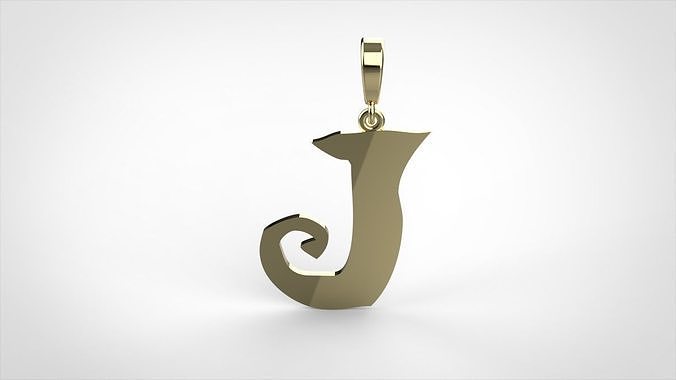  pendant alphabet rebucked  J small  3D print model