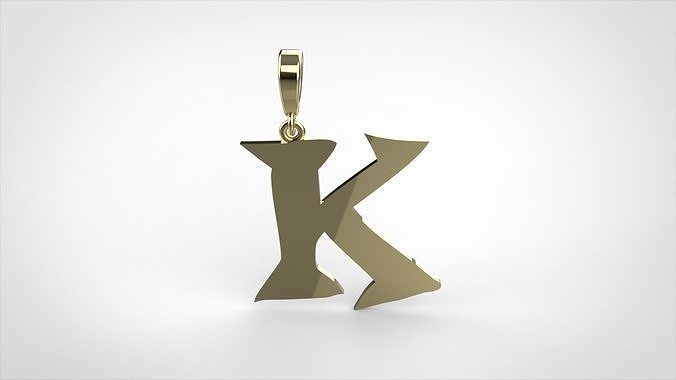 pendant alphabet rebucked K small  3D print model