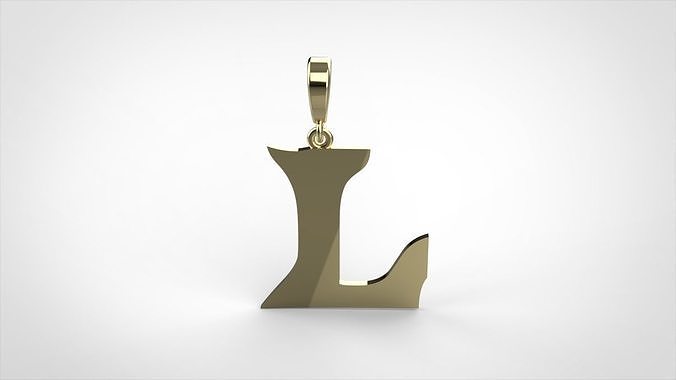 pendant alphabet rebucked L small  3D print model