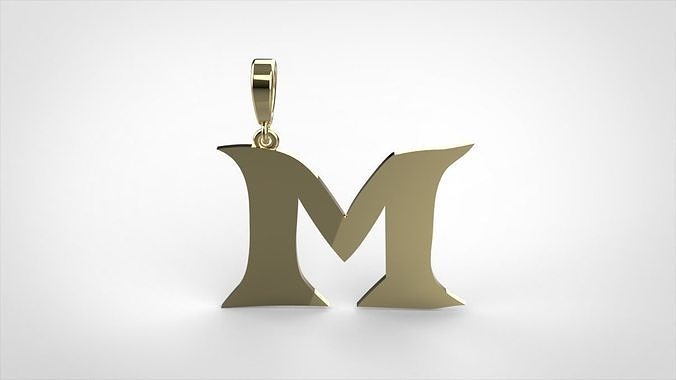 pendant alphabet rebucked M small  3D print model