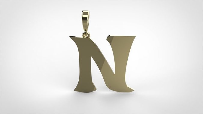 pendant alphabet rebucked  N small  3D print model