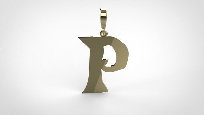  pendant alphabet rebucked P small 3D print model