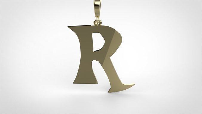  pendant alphabet rebucked R small 3D print model