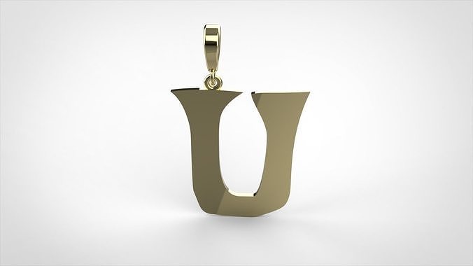  pendant alphabet rebucked U small 3D print model