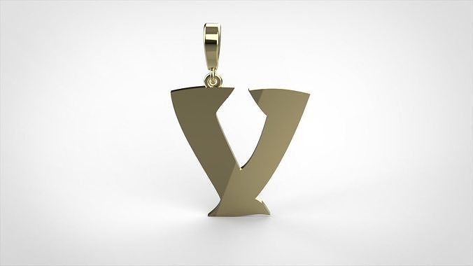  pendant alphabet rebucked  V small  3D print model