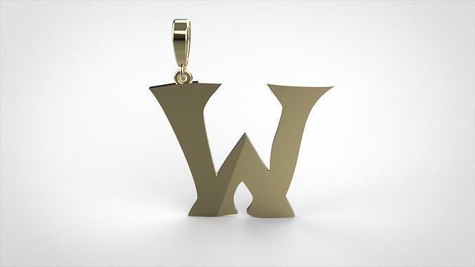 pendant alphabet rebucked  W small  3D print model