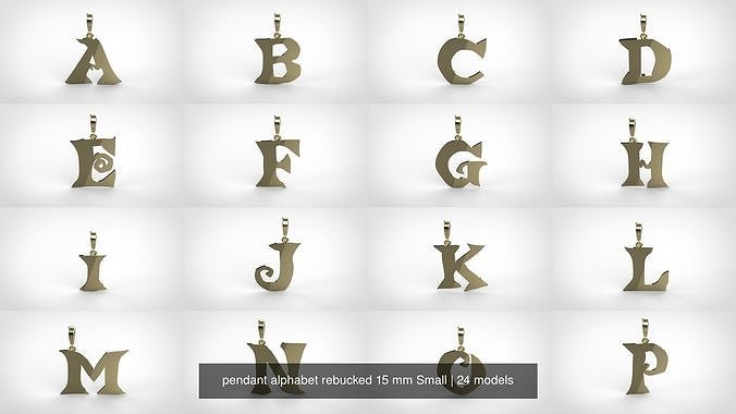 pendant alphabet rebucked 15 mm Small 3D Model Collection