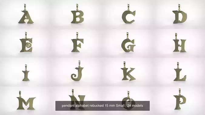 pendant alphabet rebucked 15 mm Small