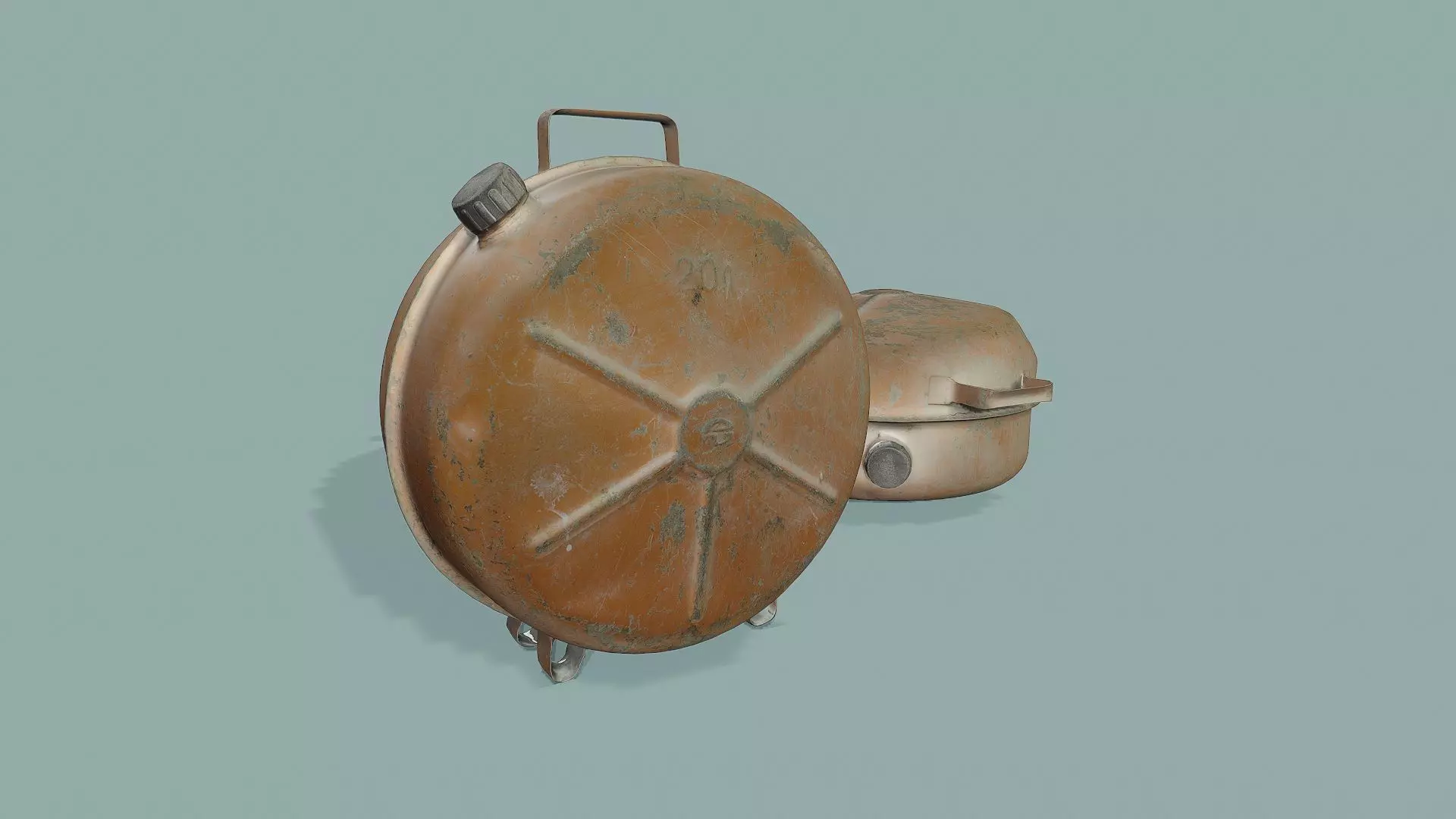 3D Scan Round Canister Low-poly 3D model_0