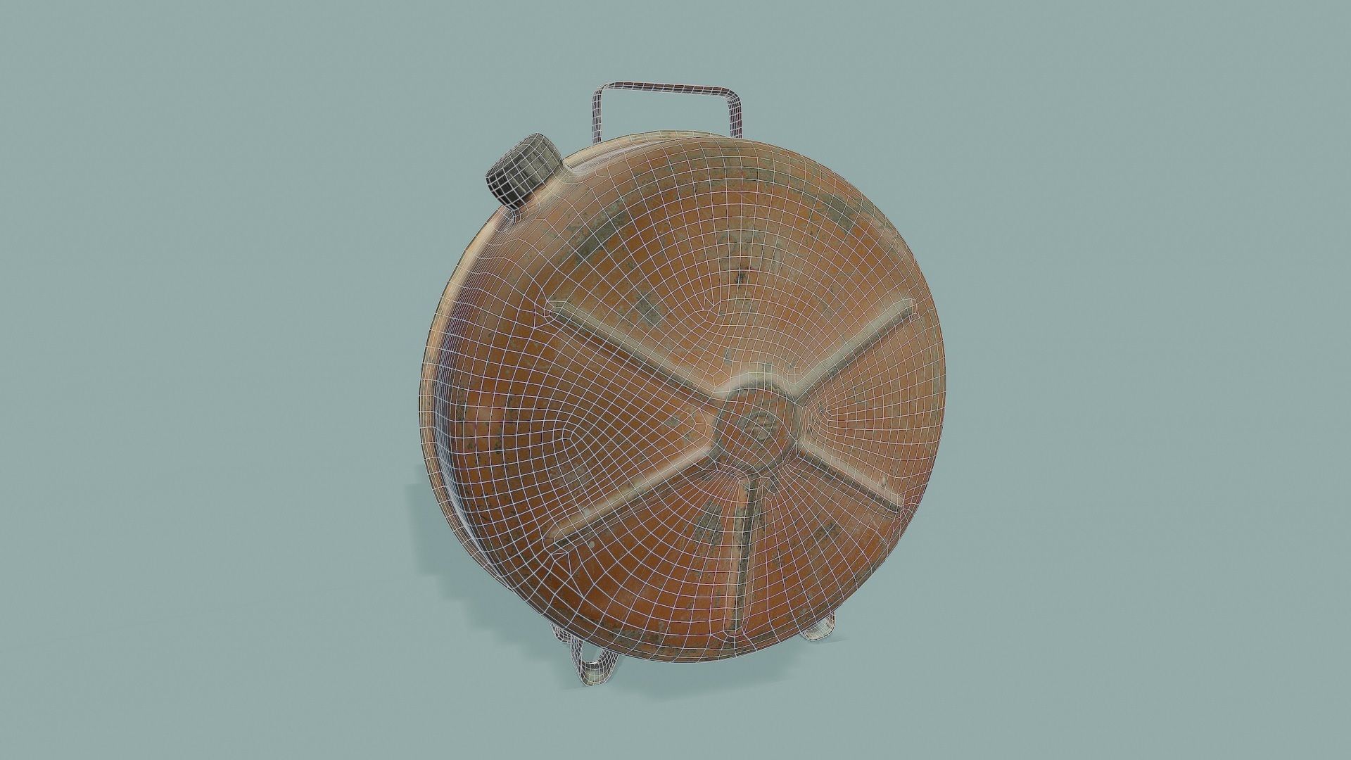 3D Scan Round Canister Low-poly 3D model_3