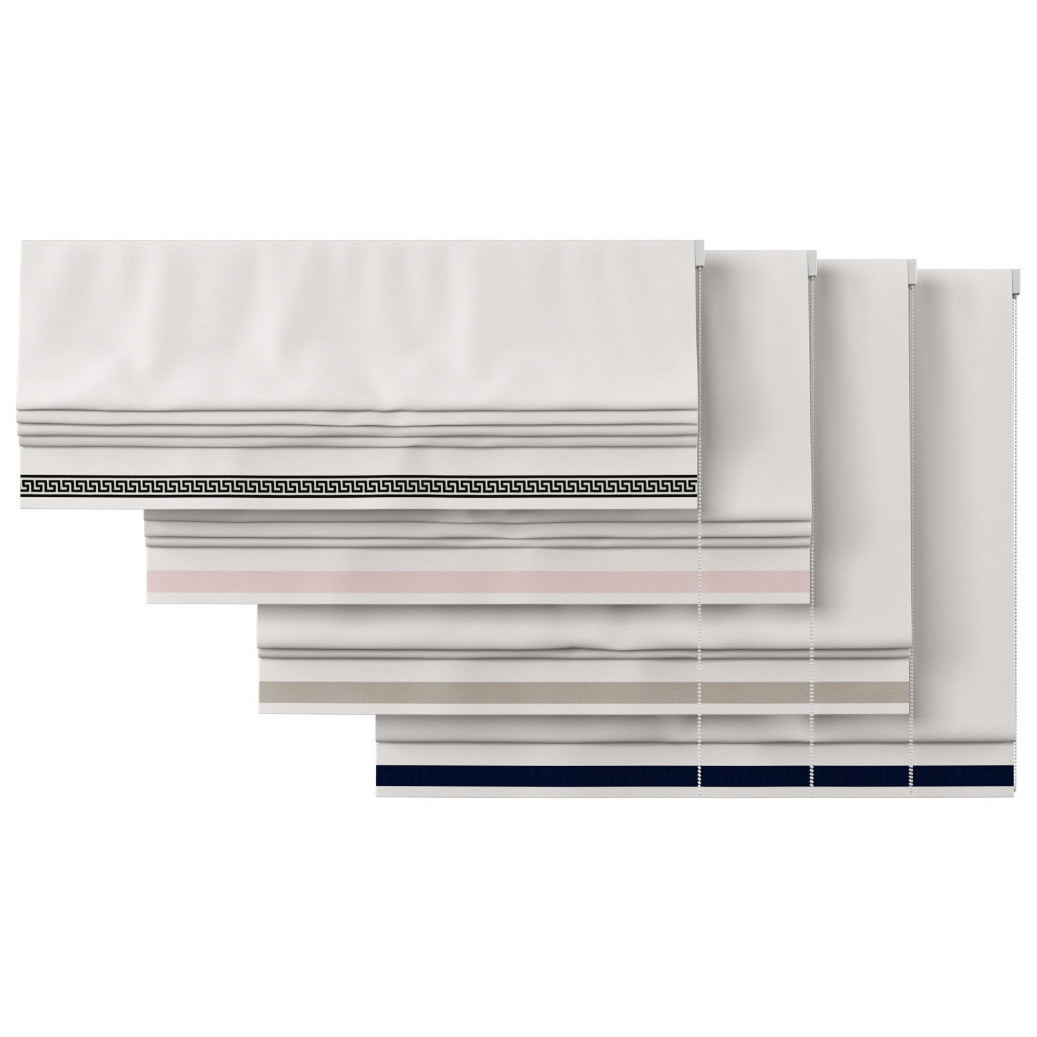 Roman Curtains 164 Greek Key Custom Inset Trim 3D model_1