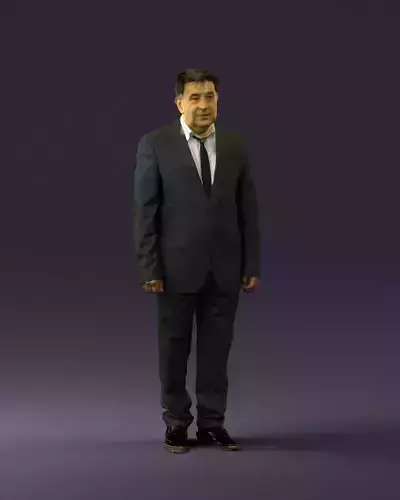 Old man in dark gray suit 0731