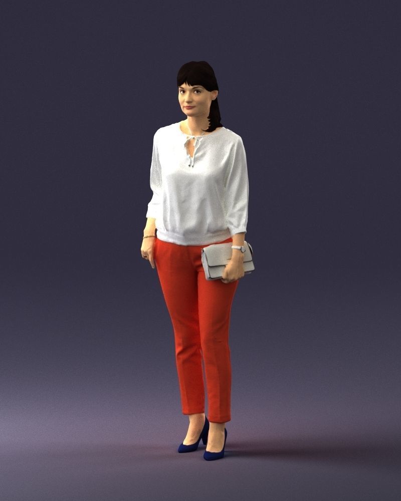 Woman in the orange pants 0305 3D Print Ready 3D print model_30