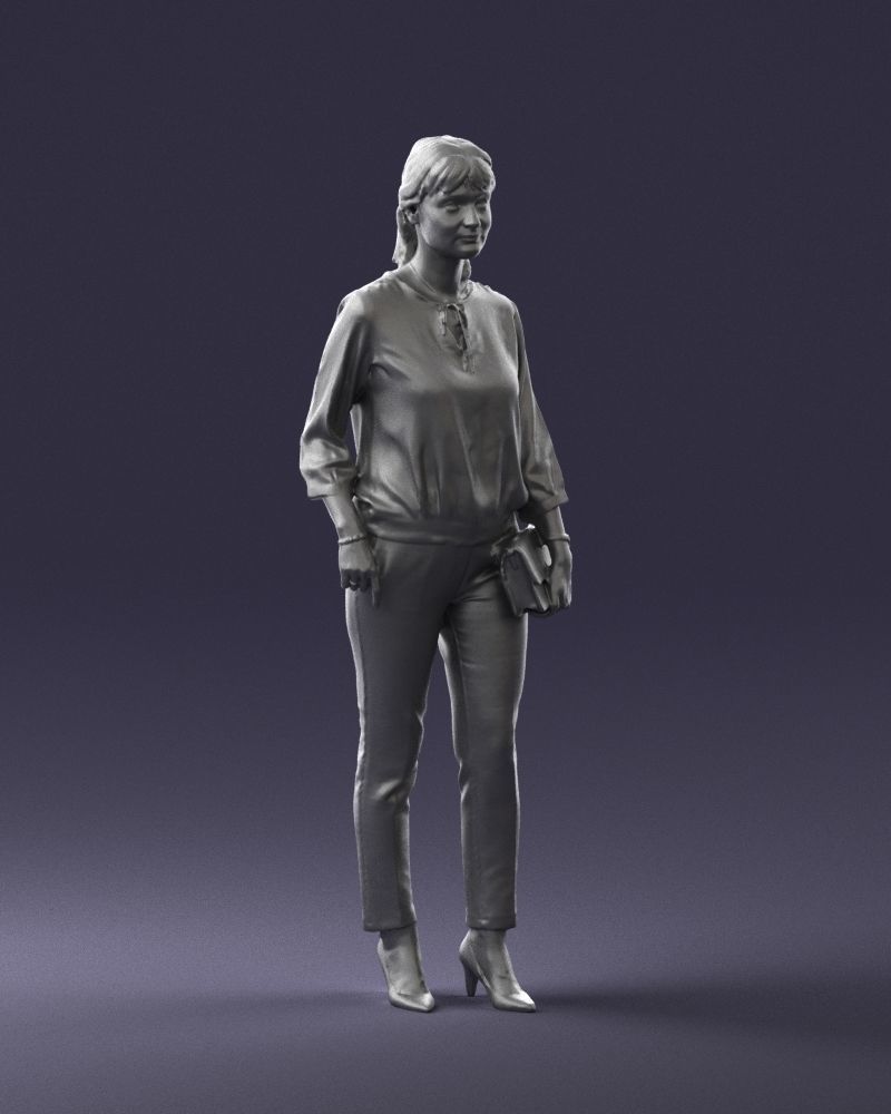 Woman in the orange pants 0305 3D Print Ready 3D print model_7