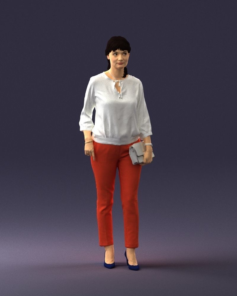 Woman in the orange pants 0305 3D Print Ready 3D print model_3