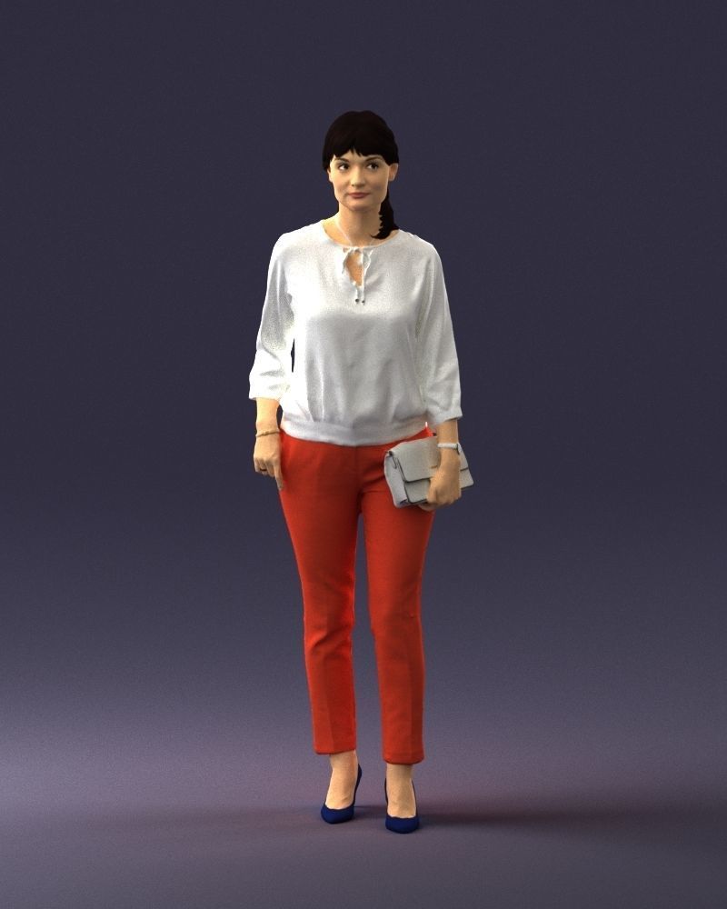 Woman in the orange pants 0305 3D Print Ready 3D print model_33
