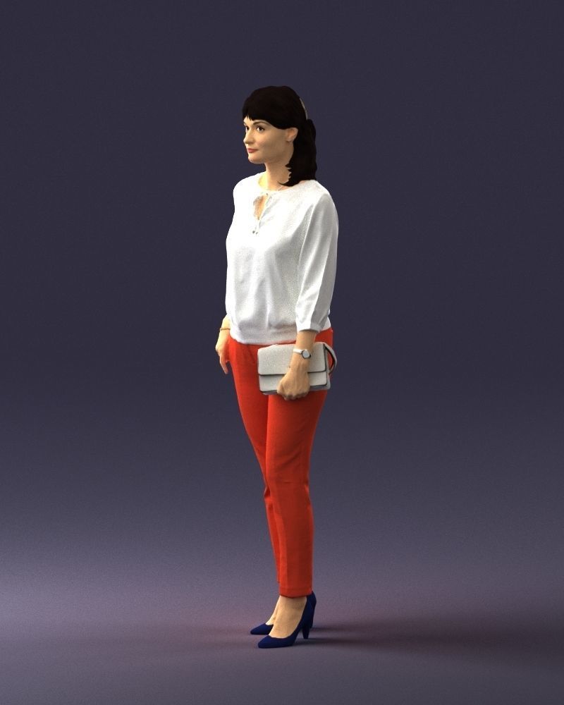 Woman in the orange pants 0305 3D Print Ready 3D print model_27