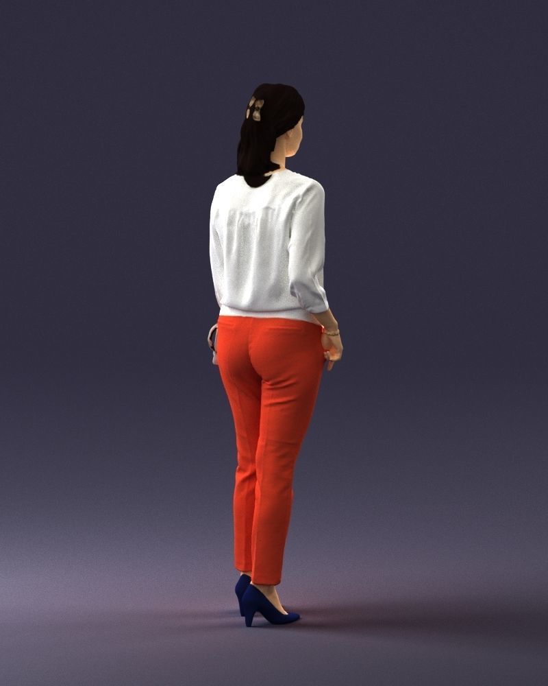 Woman in the orange pants 0305 3D Print Ready 3D print model_15