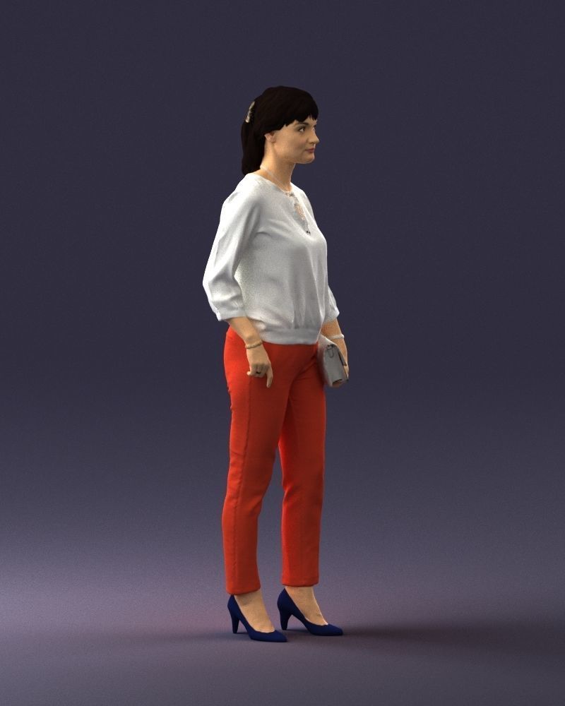 Woman in the orange pants 0305 3D Print Ready 3D print model_9