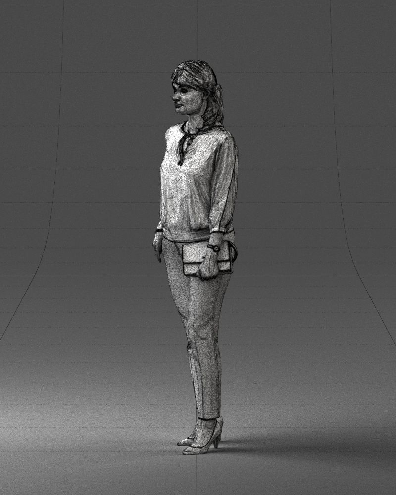 Woman in the orange pants 0305 3D Print Ready 3D print model_29