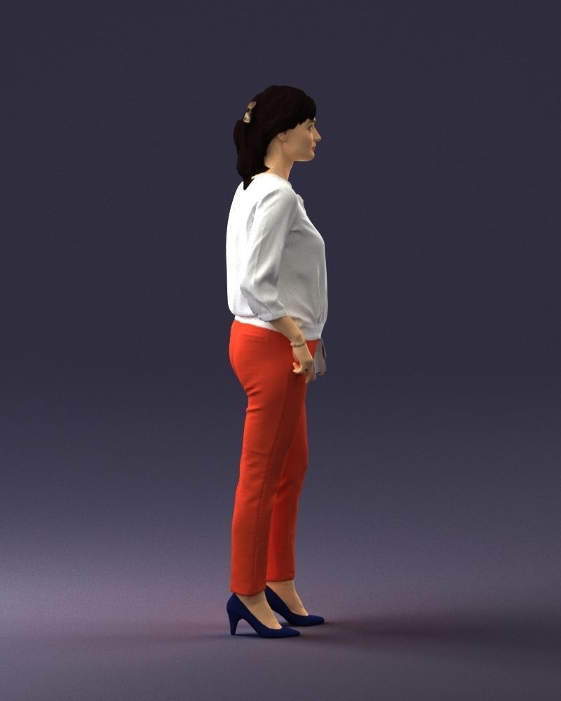 Woman in the orange pants 0305 3D Print Ready 3D print model_12