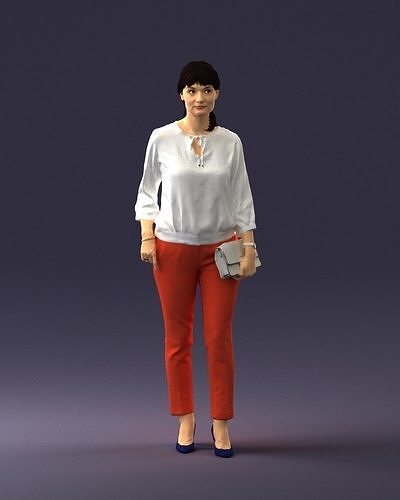 Woman in the orange pants 0305 3D Print Ready 3D print model