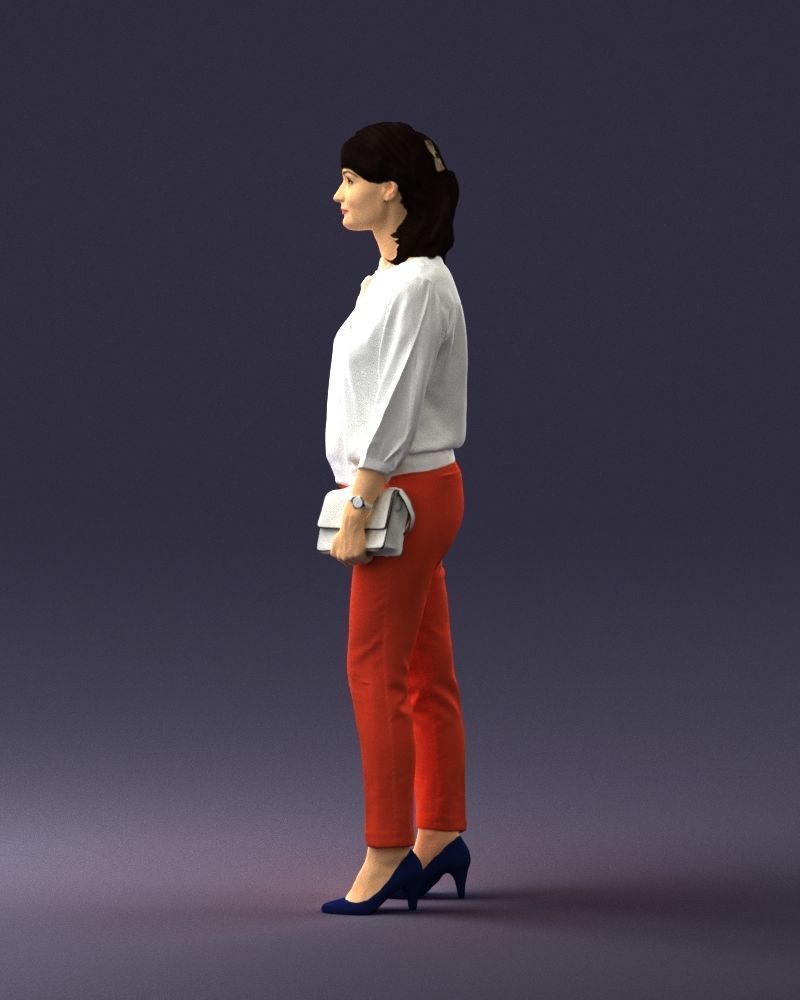 Woman in the orange pants 0305 3D Print Ready 3D print model_24