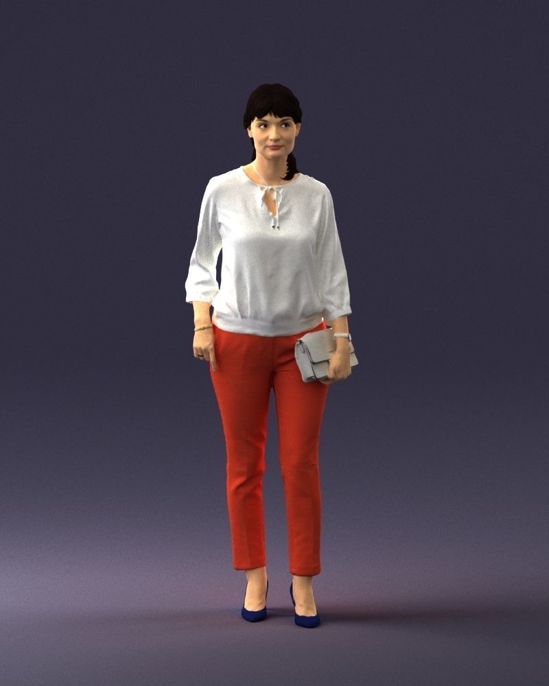 Woman in the orange pants 0305 3D Print Ready 3D print model_36