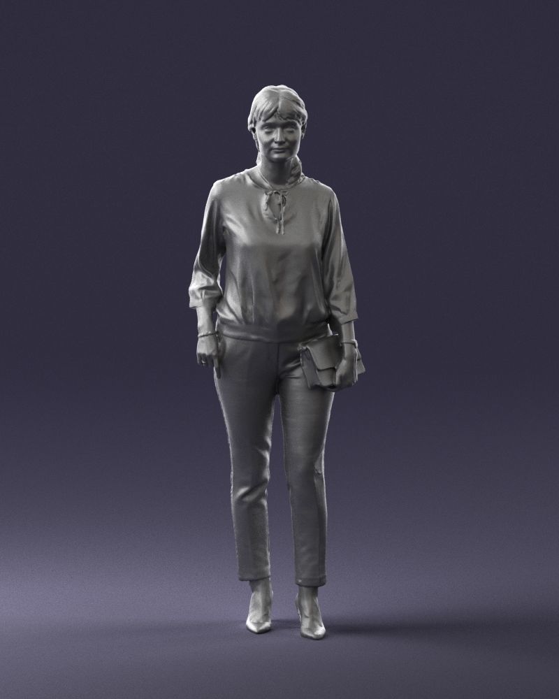 Woman in the orange pants 0305 3D Print Ready 3D print model_1