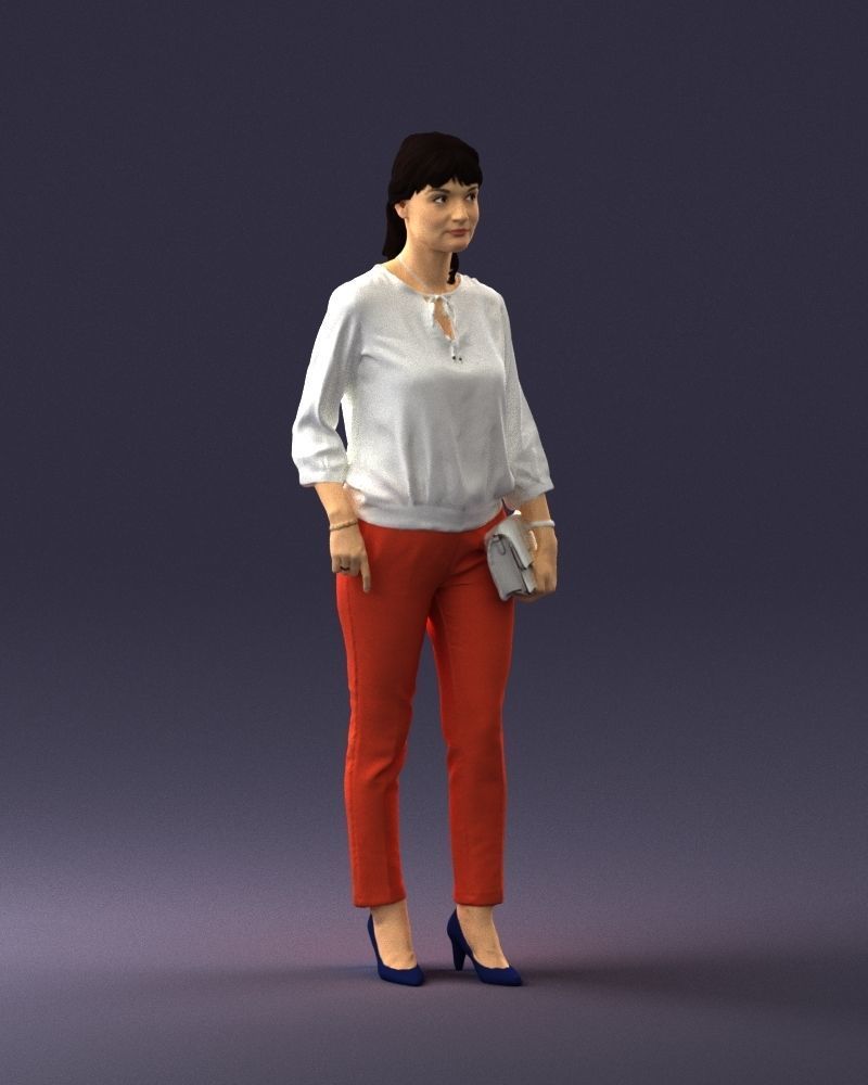Woman in the orange pants 0305 3D Print Ready 3D print model_6