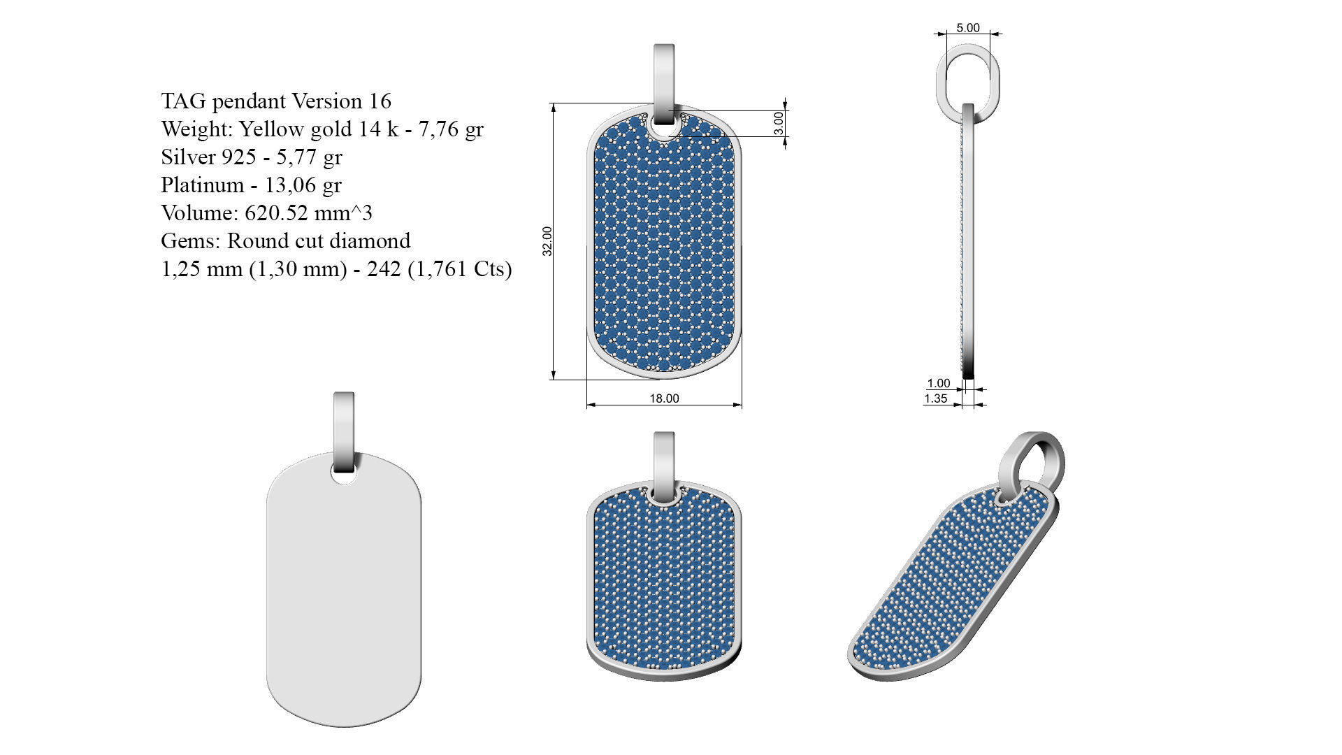 TAG pendant Version 16 3D print model_6