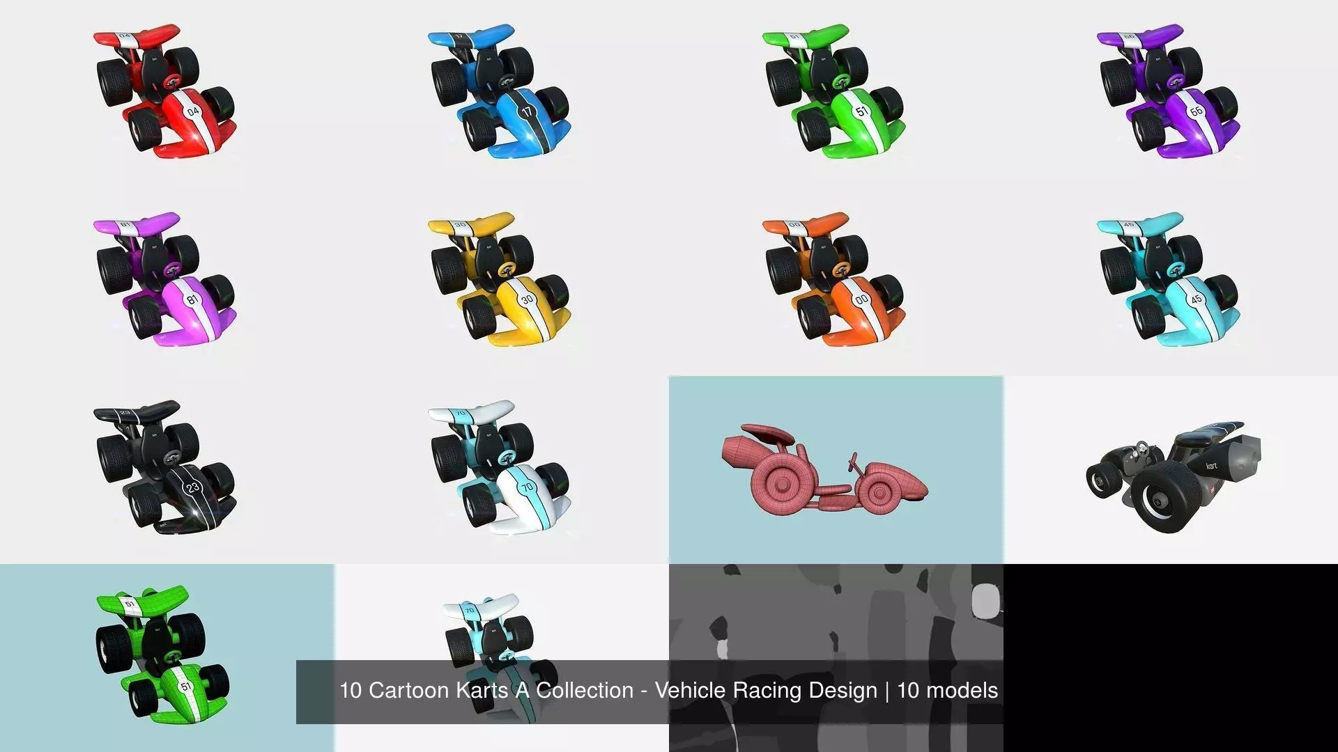 10 Cartoon Karts A Collection - Vehicle Racing Design _1