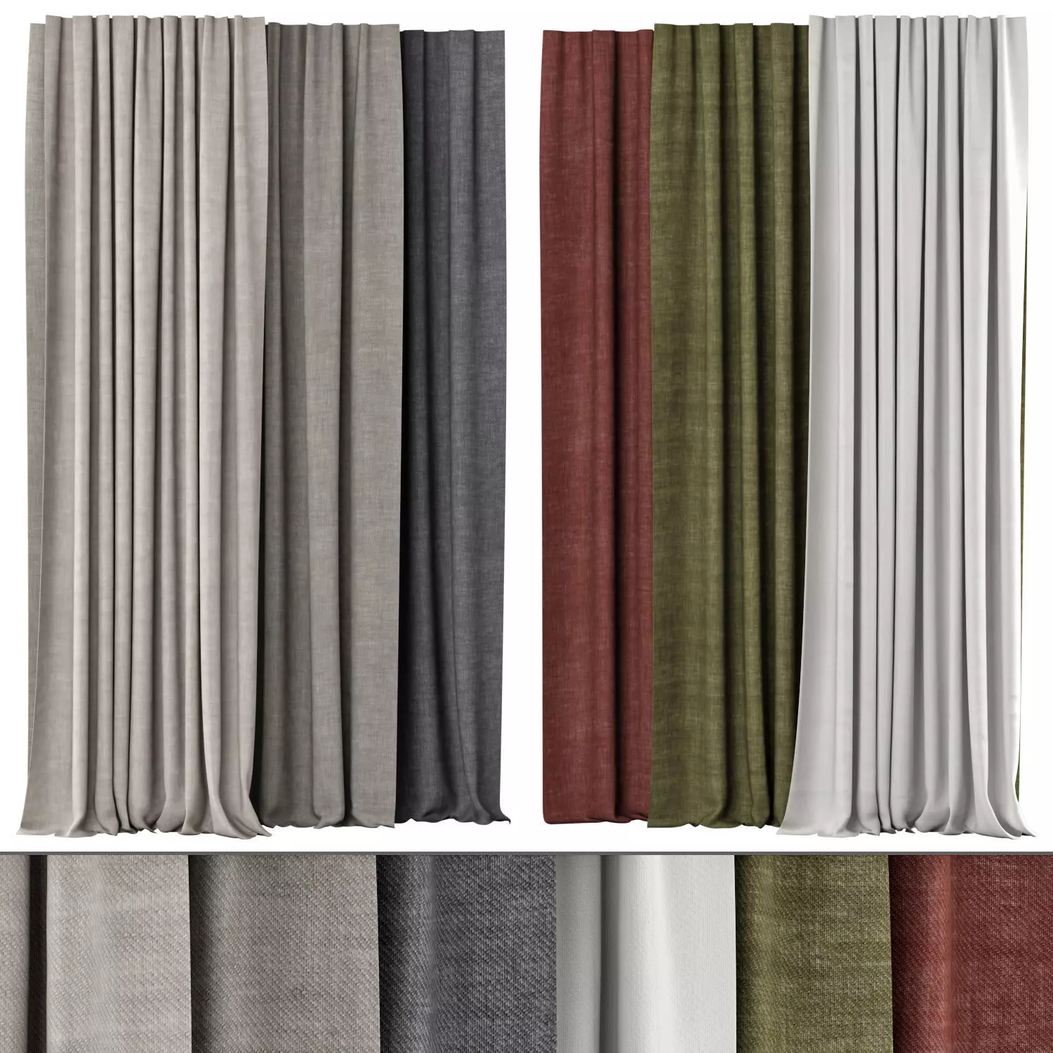 Curtains 137 Kvadrat Even 3D model