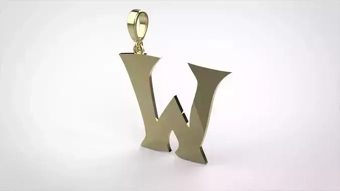 pendant alphabet rebucked  W medium 