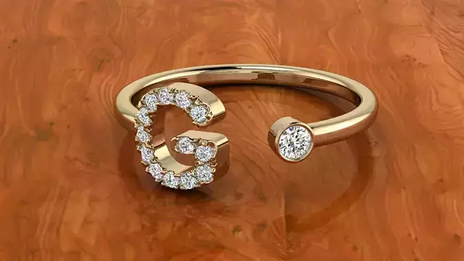 Jewelry Alphabet Ring G