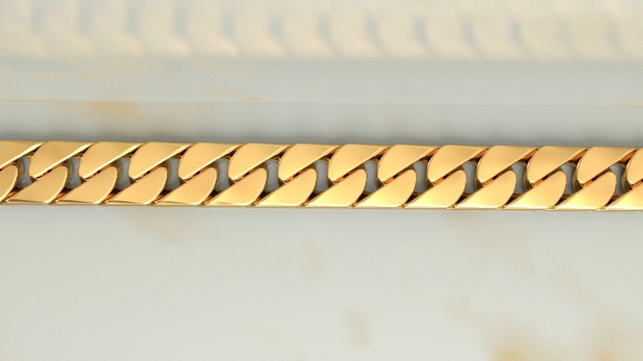 Tiffany Curb Link Chain Bracelet 3D print model_1