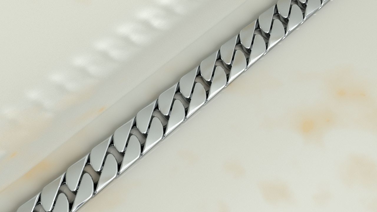 Tiffany Curb Link Chain Bracelet 3D print model_2