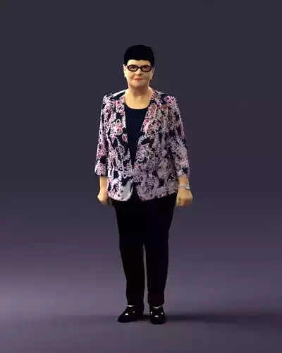 000393 Mature Woman in Floral Jacket 3dp