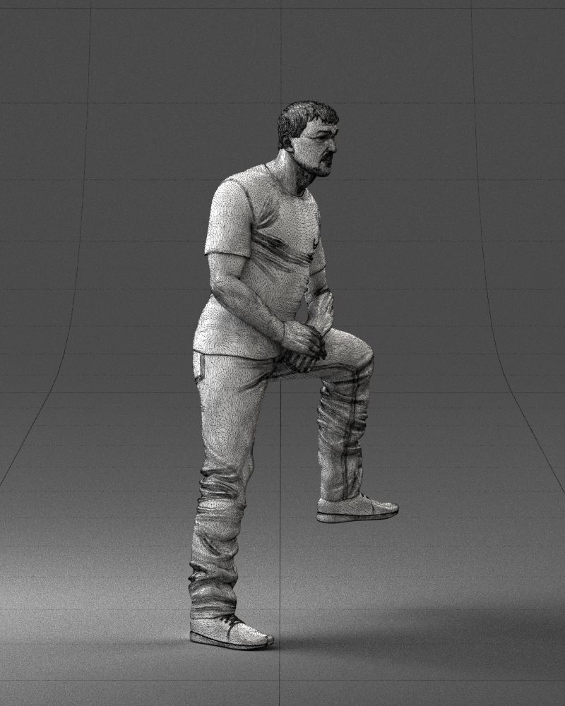 000229 Strong Man in Sitting Pose 1201 3D model_12