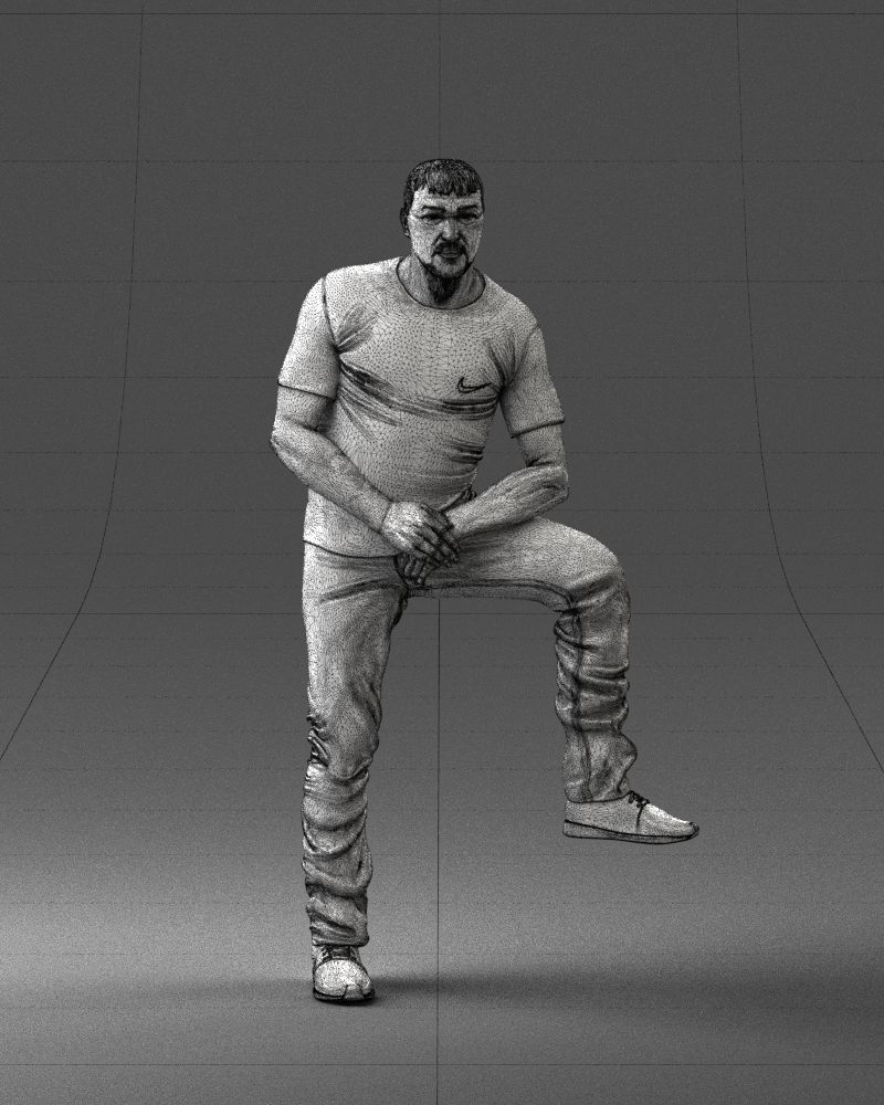 000229 Strong Man in Sitting Pose 1201 3D model_6