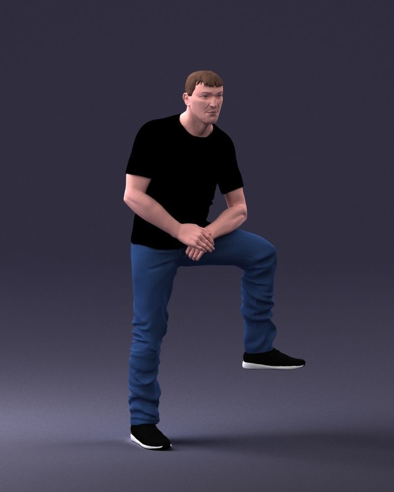 000229 Strong Man in Sitting Pose 1201 3D model_7