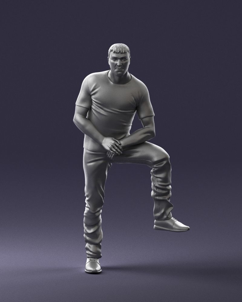 000229 Strong Man in Sitting Pose 1201 3D model_2