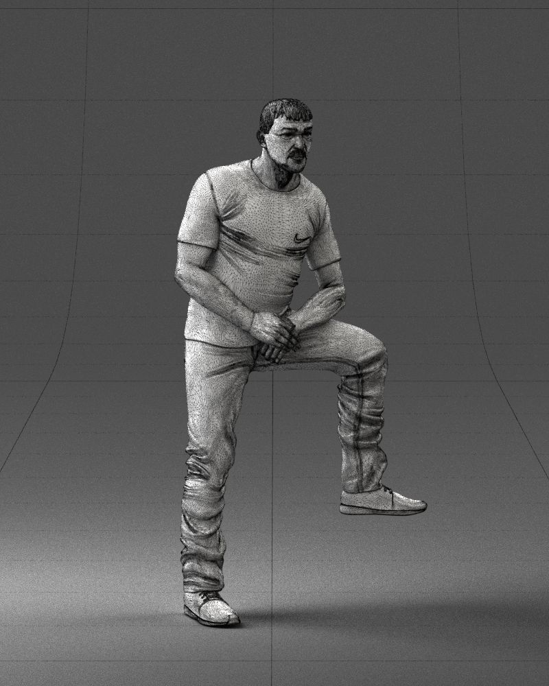 000229 Strong Man in Sitting Pose 1201 3D model_9